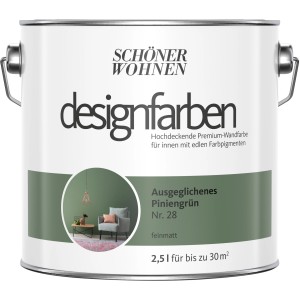 Schöner Wohnen Designfarben Ausgeglichenes Piniengrün, matte Wandfarbe im 2,5 l Eimer.