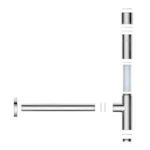 Kirchhoff Flaschensiphon DS-2WK, 41,9 mm, Chrom für Waschtische.