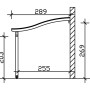 Technische Zeichnung der Skan Holz Terrassenüberdachung Verona, Maße in cm.
