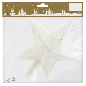 Baumspitze Stern Kunststoff Weiß 18 cm x 19 cm