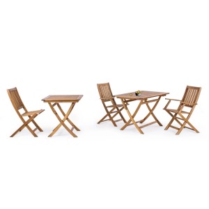 Yes Gartentisch Noemi, 70x120 cm, Akazienholz, klappbar. Ideal für Garten & Terrasse.