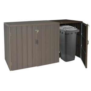 MCW Mülltonnenbox Erweiterung J28 braun, 116x69x88cm, mit Mülltonne