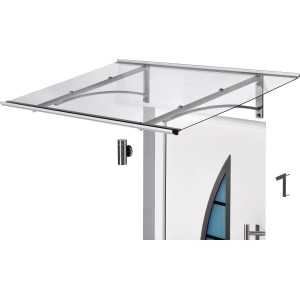 Gutta Pultvordach PT/GR 160 Edelstahloptik 27 cm x 160 cm x 90 cm