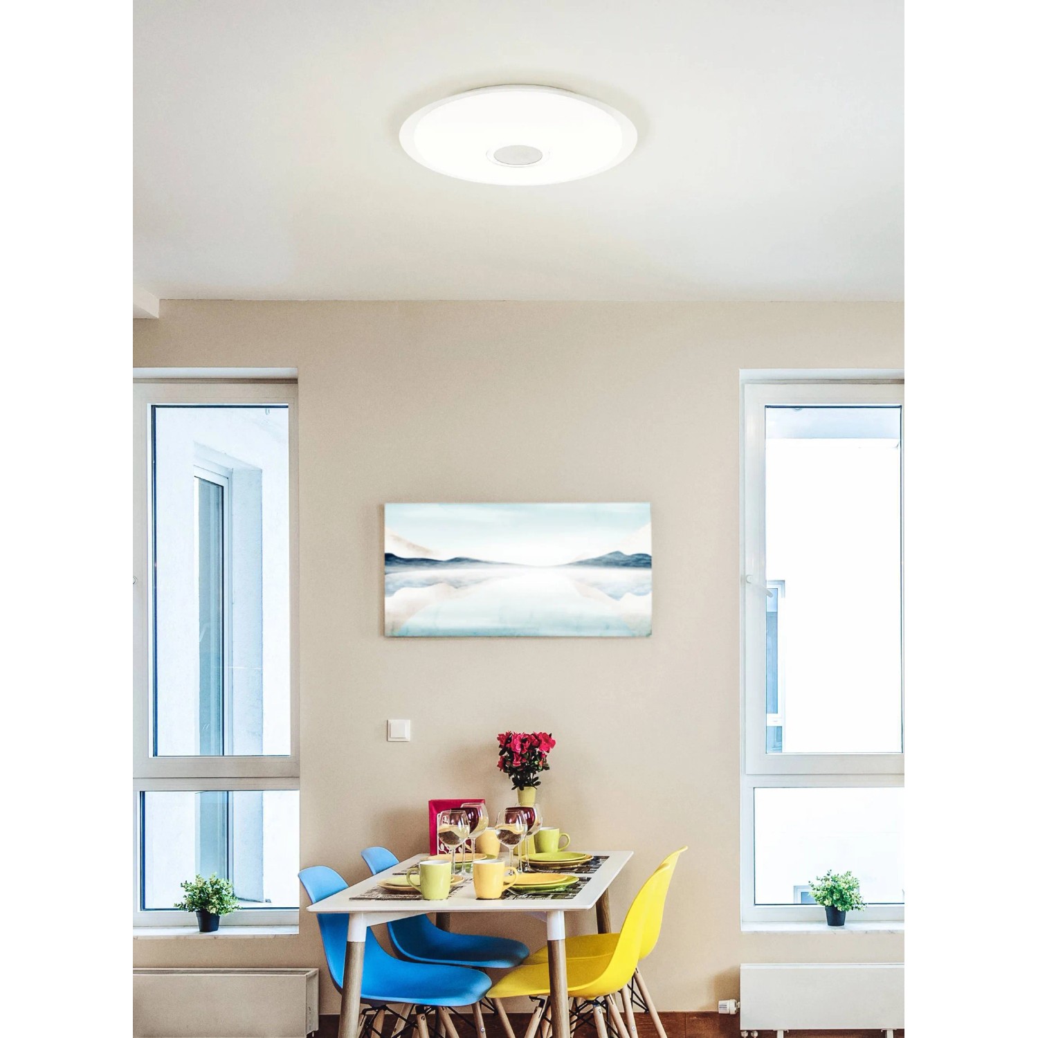 EGLO LED Deckenleuchte Lanciano 1 – Dimmbare Deckenlampe Mit Fernbedienung, 38cm, Warmweiß Bis Kaltweiß