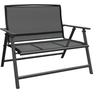 Klappbank Vigo Aluminium Textilen Grau-Schwarz 96 cm x 118 cm x 67 cm