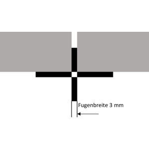 Detailaufnahme: GS Terrassen Stellfuß Plattenlager mit 3 mm Fugenbreite für Terrassendielen.