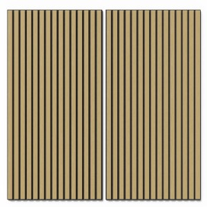 Akustikpaneel Wandverkleidung Eiche MDF Natur Akustikfilz Schwarz 119,8 cm