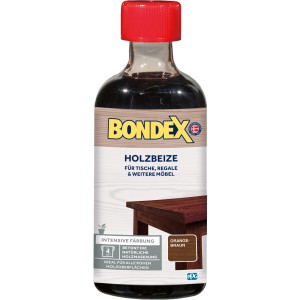 Flasche Bondex Holzbeize Orange-Braun 250ml für Möbel und Innentüren.