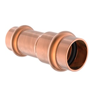 Kirchhoff CU-Reduzier-Doppelmuffe, 15 mm x 12 mm, aus Kupfer für Pressfittings.