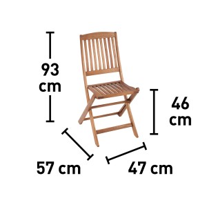 Klappbarer Gartenstuhl Greenville aus FSC® Eukalyptusholz ohne Armlehnen.