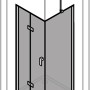 Hüppe 4-Eck-Schwingfalttür Design Pure, 70x190 cm, Silber Matt, teilgerahmte Duschtür mit zwei Glasflügeln.