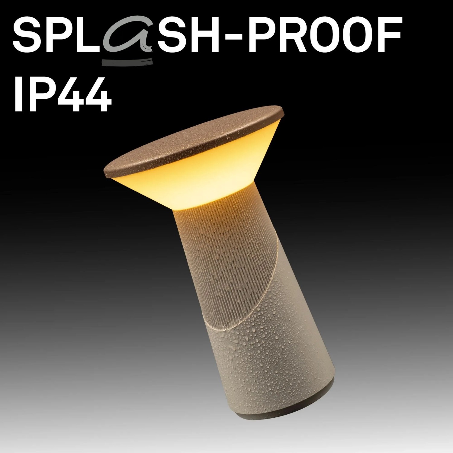 Brilo Akku Tischleuchte Pilia in Coffee: Dimmbare LED-Lampe mit Touchfunktion und Spritzwasserschutz.