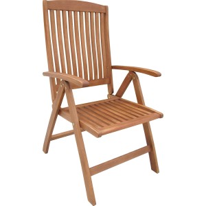 Klappsessel Greenville aus FSC®-Holz mit verstellbarer Rückenlehne für Garten oder Terrasse.