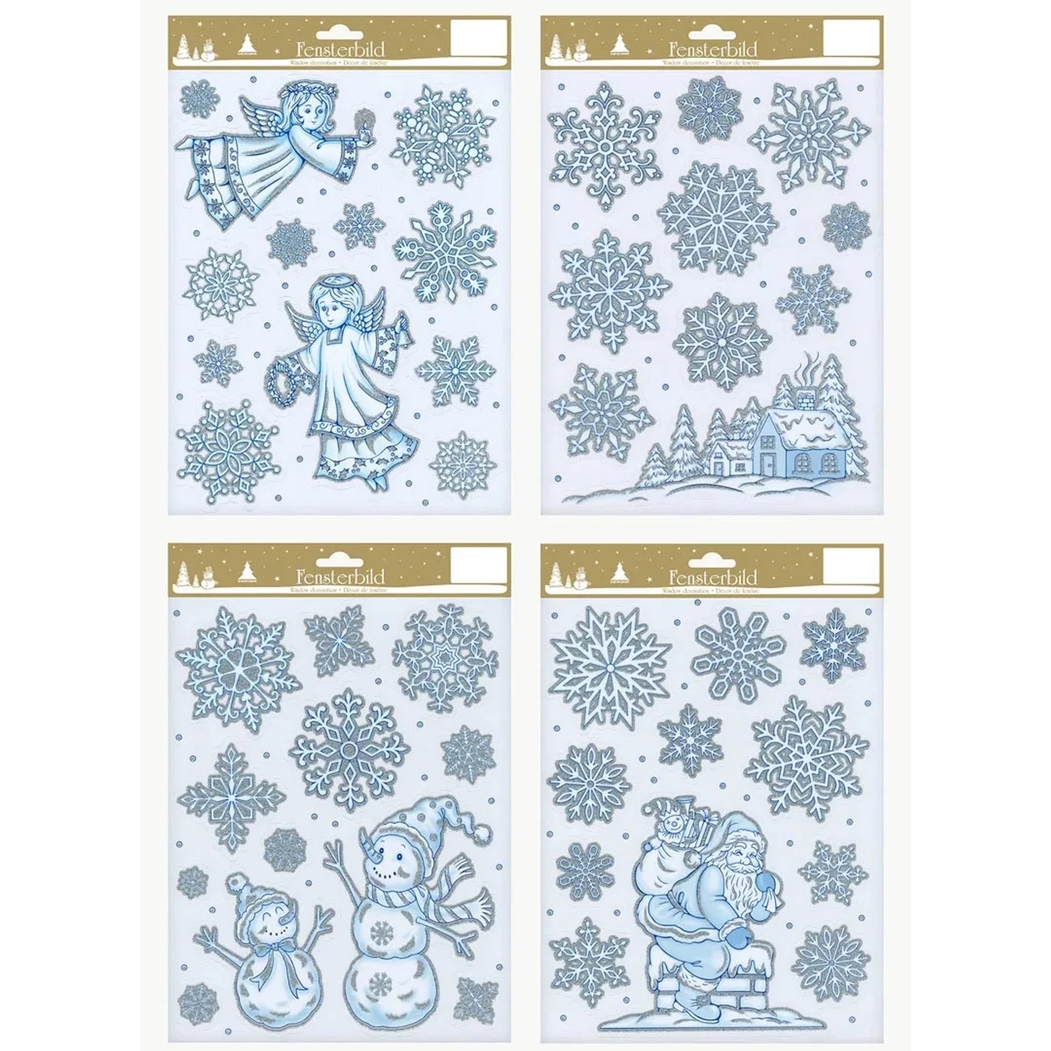 CREATCABIN Weihnachts-Silhouetten Set – 6 PVC-Folien Für Gläser – DIY Dekoration Für Fenster, Laternen & Basteln