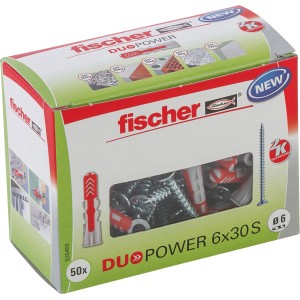 Fischer Dübel DuoPower 6x30 mm, Set mit Dübeln und Schrauben in Originalverpackung.