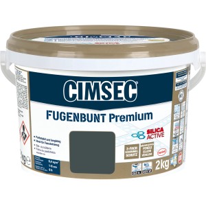 Cimsec Premium Fugenbunt Schiefergrau, 2 kg Eimer. Fugenmasse mit Schimmelschutz.