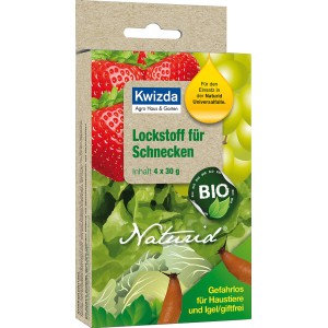 Kwizda Naturid Lockstoff für Schnecken, 4x30g Packung für die Schneckenfalle.