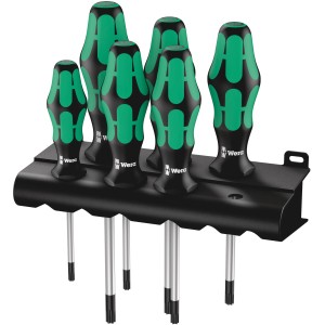 Wera TX-Schraubendrehersatz Kraftform Plus, 6-teilig mit Rack, Schraubenzieher für TX-Schrauben.