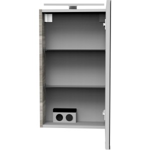 Offener Fackelmann Spiegelschrank SBC Steinesche, 40 cm breit, mit zwei Einlegeböden.