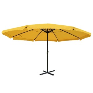 Gelber MCW Sonnenschirm Carpi Pro (Ø5m) ohne Ständer mit Kurbel und Bodenkreuz.