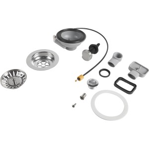 Prevex Ablaufventil-Set mit Drehbedienung, 1 1/2 Zoll, Chrom, für Spüle.