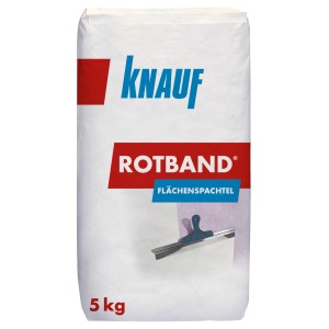 Knauf Rotband Flächenspachtel, 5 kg Sack, zum Füllen von Rissen und Löchern im Innenbereich.