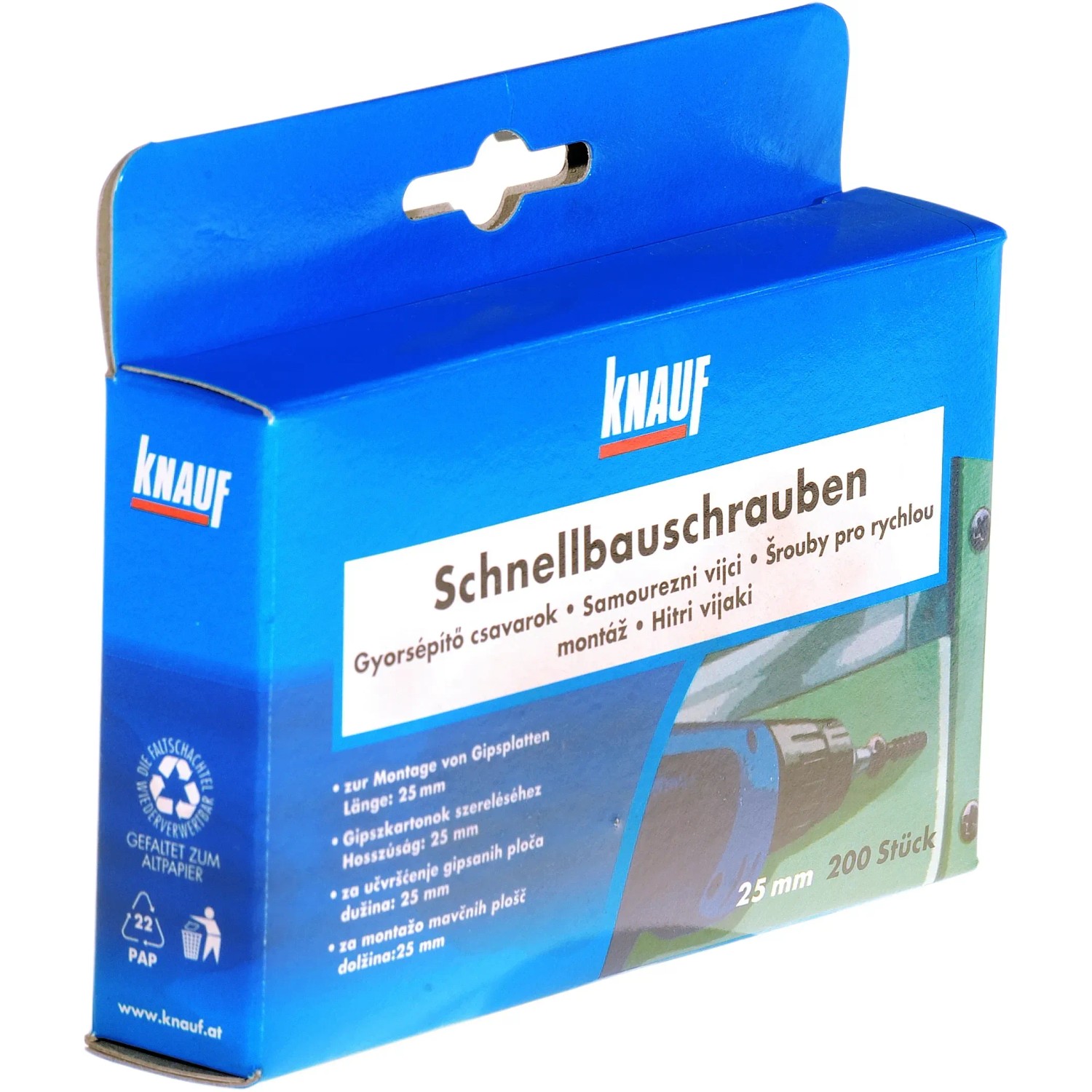 Knauf Schnellbauschrauben TN 3,5 x 25 mm, 200 Stück im blauen Karton.