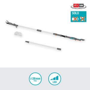 Gardena Akku-Teleskop-Baumschere HighCut 360/18V P4A solo ohne Akku/Ladegerät, teilbar, bis 28mm Ø