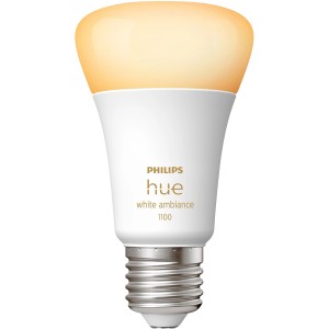 Philips Hue E27 LED-Lampe, White Ambiance, 1100 lm, 1er-Pack. Warmweißes Licht.