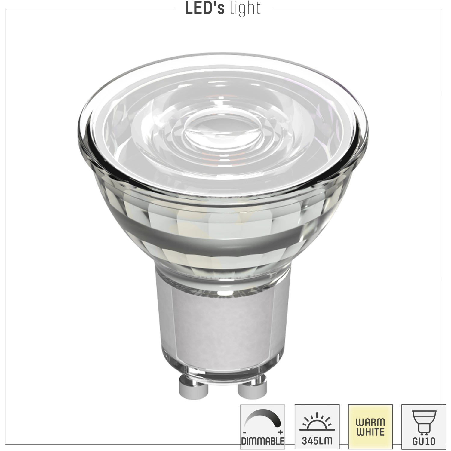 GU10 LED Spot MR16, 4W, warmweiß, dimmbar. Leuchtmittel für Wohn- und Essbereich.