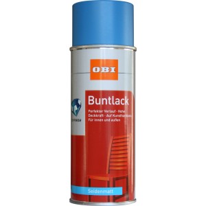 OBI Buntlack Spray, lichtblau, seidenmatt, 400ml Dose. Universell einsetzbar für Innen & Außen.