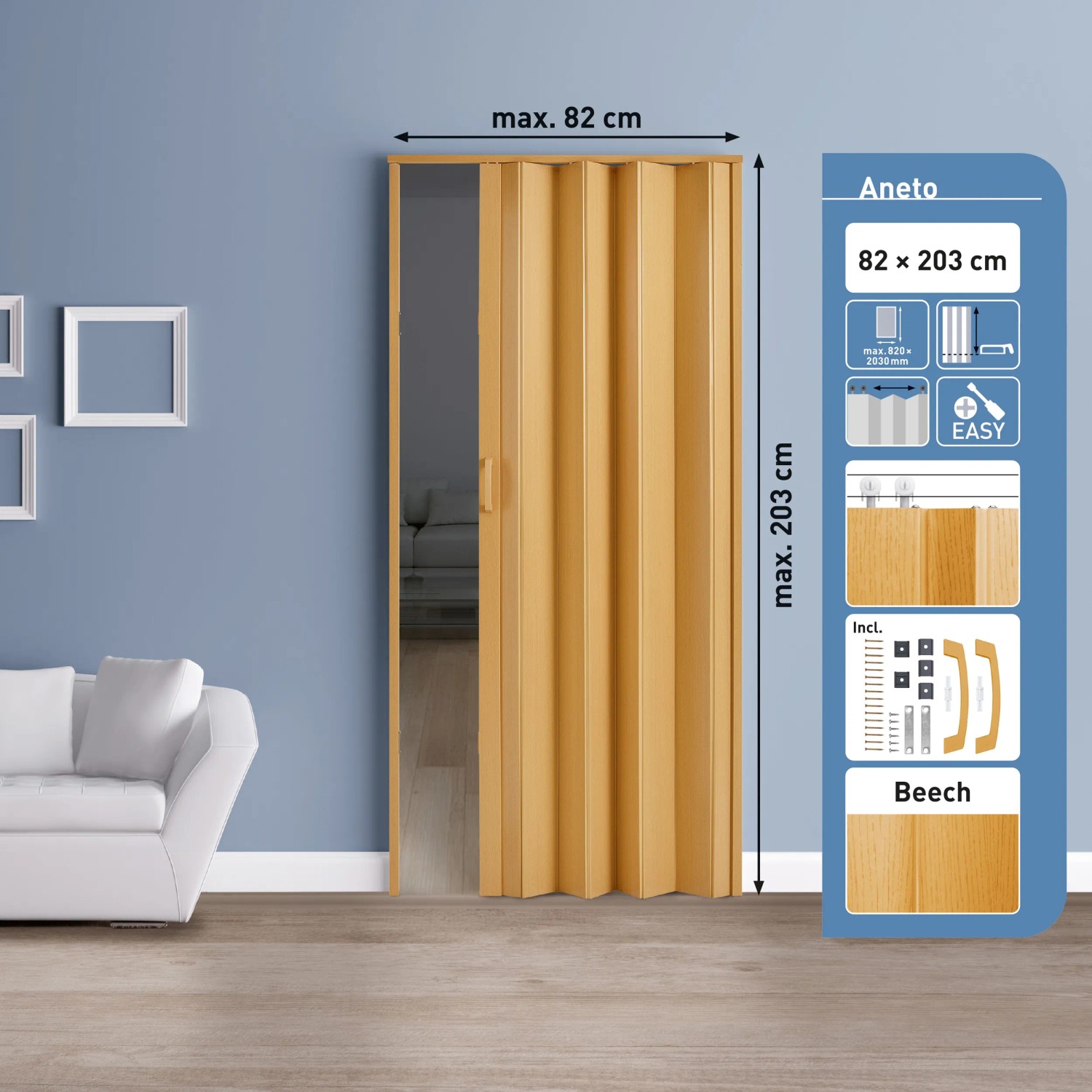 Falttür 82 cm x 203 cm Buche kaufen bei OBI