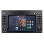 Junsun Autoradio für Mercedes-Benz mit großem Touchscreen, Android 14, Navigation, CarPlay und seitlichen Tasten.