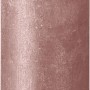 Bolsius Rustik-Kerze Shimmer, 130/68 mm, rosa Stumpenkerze mit Metallic-Effekt.