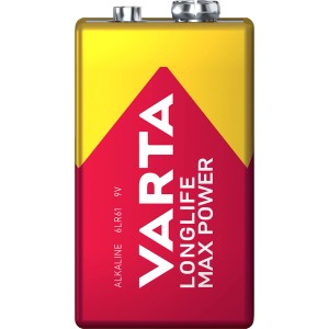 9V-Blockbatterie Varta Longlife Max Power für Rauchmelder und Mikrofone.