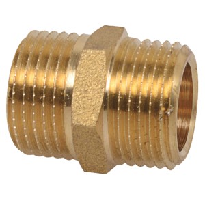 Kirchhoff Doppelnippel, 26,4 mm (3/4 AG) aus Messing, Gewindefitting für Sanitär- und Heizungsinstallationen.