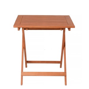 Quadratischer, brauner Gartentisch Pasadena (70,5x70,5 cm) aus Holz, ideal für Balkon und Garten.