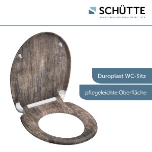 Schütte WC-Sitz Old Wood mit Absenkautomatik und Holzoptik.