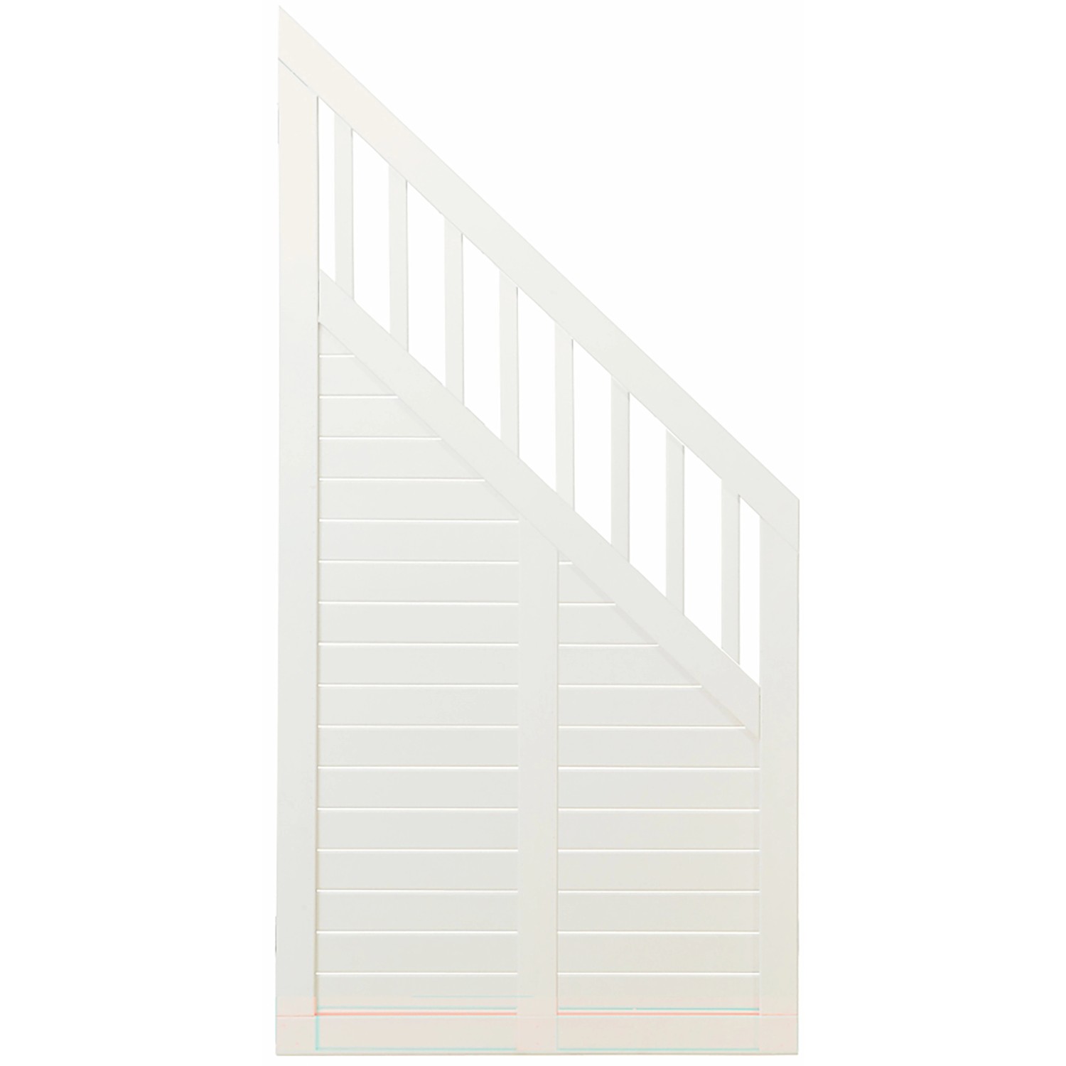 Weißer Sichtschutzzaun Nostalgi aus Nadelholz, 90x180/95 cm, für romantische Gartengestaltung.