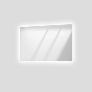 Emke Badspiegel 40x60 cm, rechteckig, mit LED-Beleuchtung, abgerundeten Ecken, Kaltweiß/Warmweiß, Anti-Beschlag.