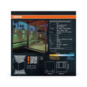 Osram Außenwandleuchte SMART Mat Beam Schwarz 10 cm x 10,5 cm x 10 cm RGB+TW