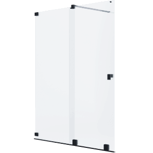 Schöner Wohnen Walk-In Dusche mit Schiebetür, 130x200 cm, Schwarzmatt, rahmenlose Duschabtrennung.