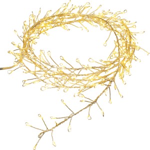 LED-Draht-Büschellichterkette 480 LEDs Warmweiß Transparentes Kabel 9,8 m