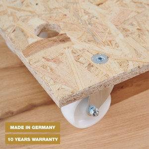 Wagner Transporthilfe mit OSB-Platte, 250 kg Tragkraft und Rollen.