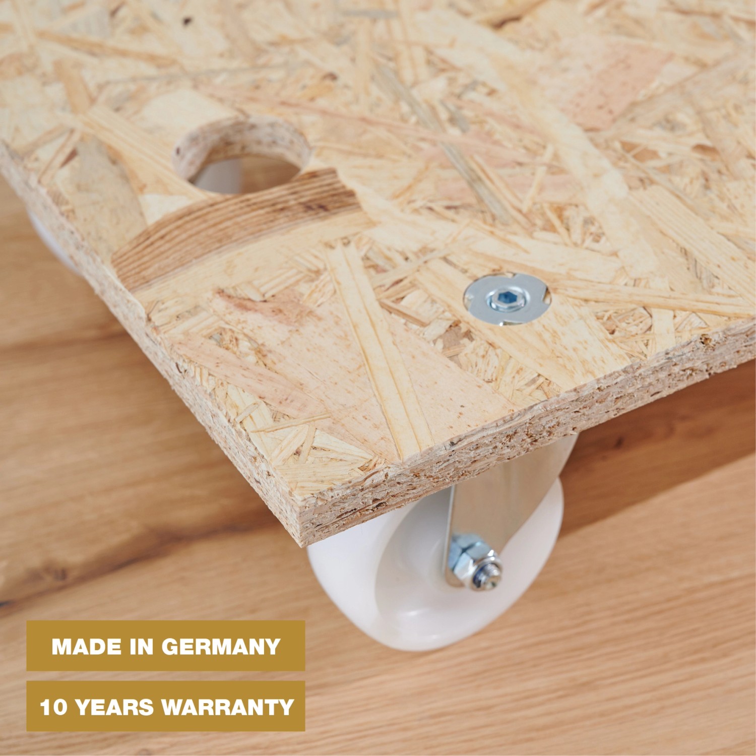 Wagner Transporthilfe mit OSB-Platte, 250 kg Tragkraft und Rollen.