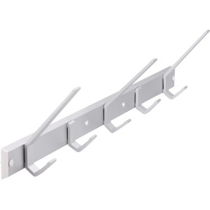 Siro Hakenleiste aus Aluminium, matt, mit 5 Haken und einer Länge von 550 mm.