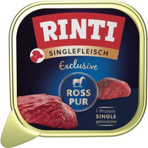 Rinti Hunde-Nassfutter Ross Pur, Single-Protein, getreidefrei im 150g Napf.