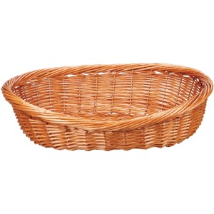 Jollypaw Hundekorb aus Weide, 60 cm, mit breitem Rand für Decken und Kissen.