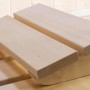 Weka Sauna Zubehör: Fußstütze aus hellem Holz für entspanntes Saunieren.