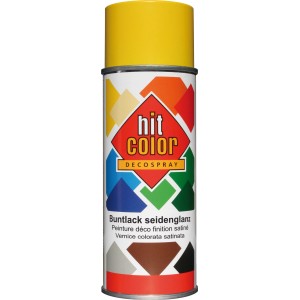 Hitcolor Sprühlack Rapsgelb, seidenglänzend, 400ml Dose.